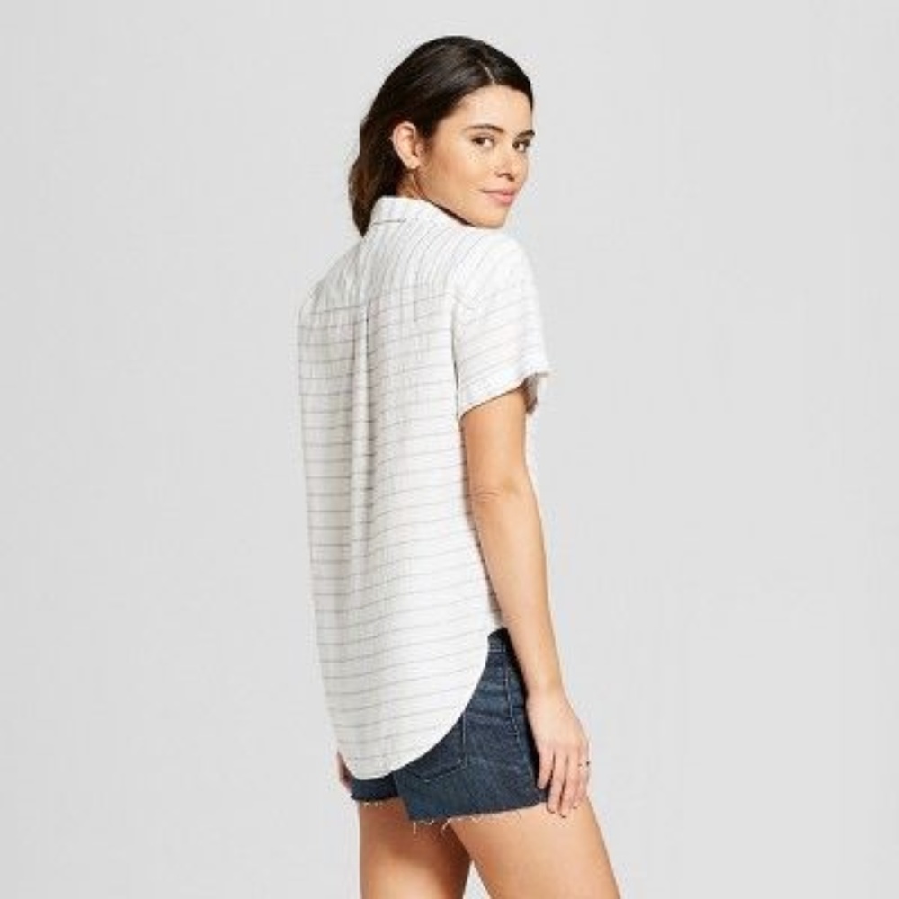 New UNIVERSAL THREAD Stripe Button-Down Shirt [E7] - Picture 2 of 8